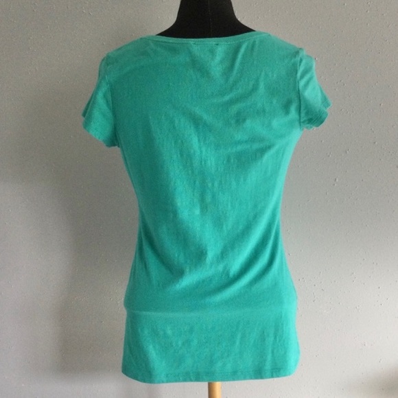 NWOT The Limited Aqua Teal V-neck T-shirt XS - Picture 5 of 10